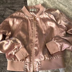 Cute satin like jacket pink size medium